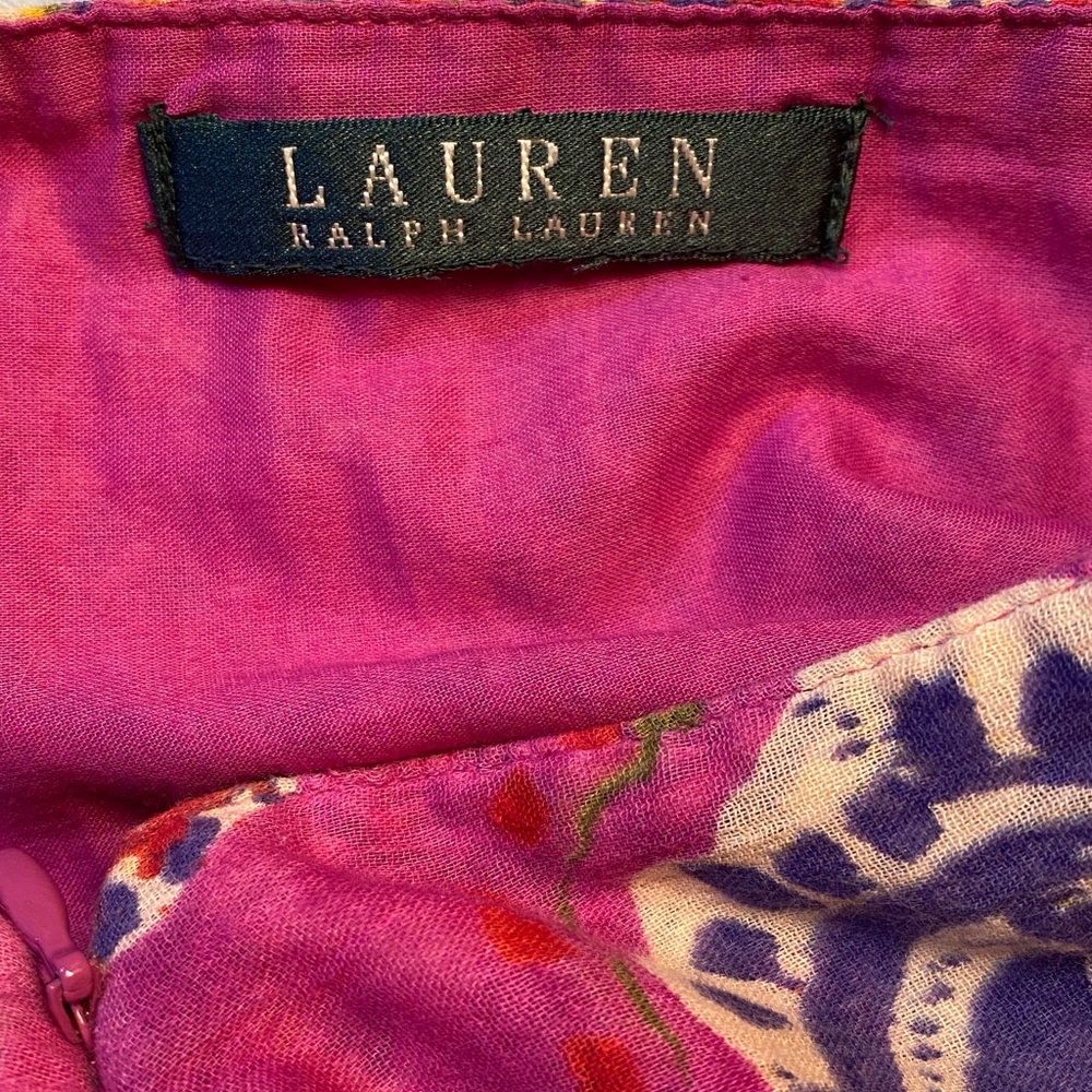 Ralph Lauren Cotton Pink Paisley Skirt - Picture 4 of 4